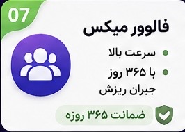 فالوور میکس سرعت بالا با ۳۶۵ روز جبران ریزش